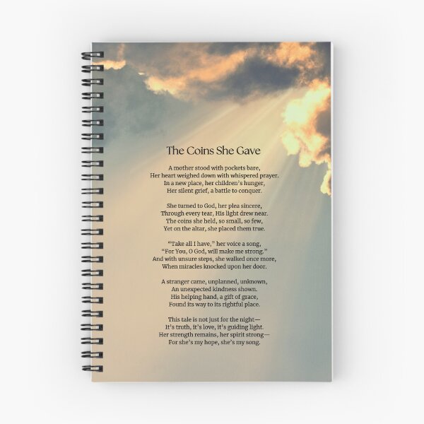 Item preview, "The Coins She Gave" — Original Christian Faith Poem Art Print | Mother's Sacrifice & Golden Sky designed and sold by INKandSOULbyLUNA.