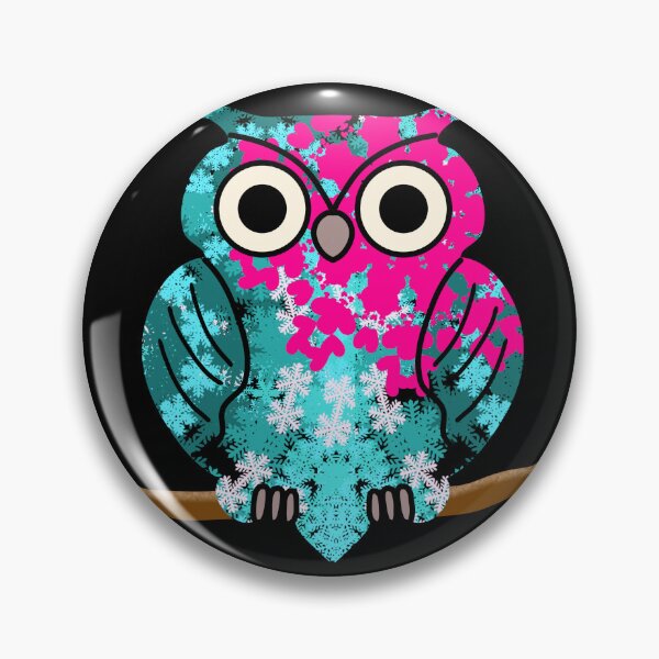 Item preview, Cute Pink Turquoise Snowflake Owl on Branch designed and sold by MigWhimsy.