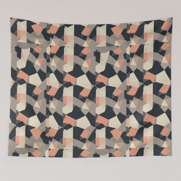 Item preview, Modern Abstract Geometric Pattern in Neutral Peach and Charcoal designed and sold by Grafititee.