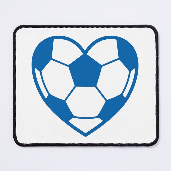 Item preview, Heart Shaped Soccer Ball Silhouette Blue designed and sold by Anne97s.