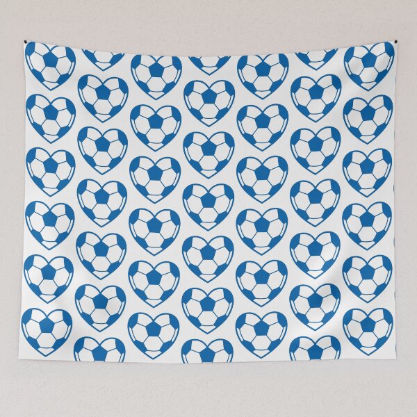 Item preview, Heart Shaped Soccer Ball Silhouette Blue designed and sold by Anne97s.