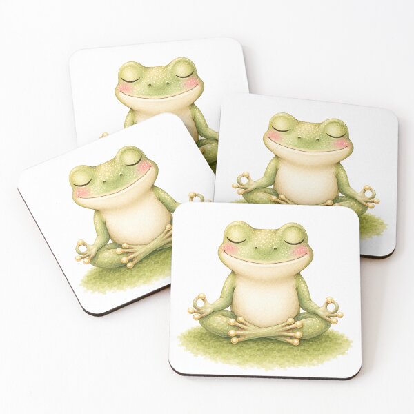 Item preview, Lotus Tree Frog Yoga Watercolor Print designed and sold by YogiAnimalArt.