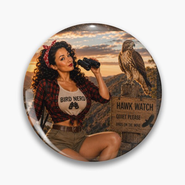 Item preview, Bird Nerd Pin-Up: Hawk Watch designed and sold by Kimberly Palmer.