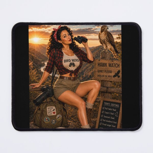 Item preview, Bird Nerd Pin-Up: Hawk Watch designed and sold by Kimberly Palmer.