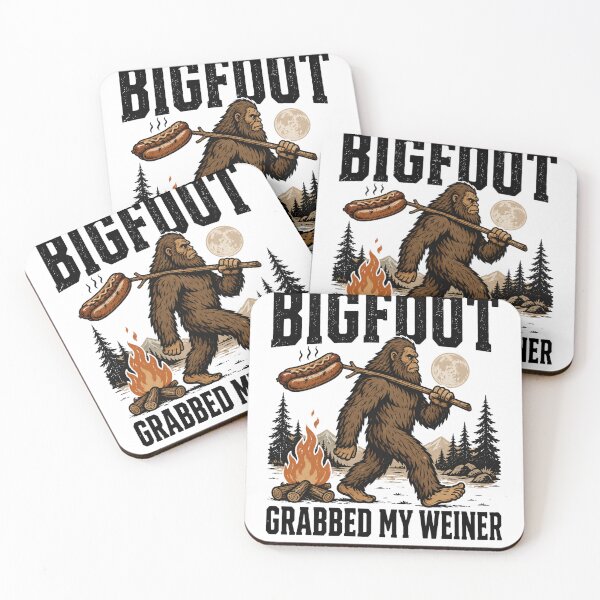 Item preview, Bigfoot Grabbed My Weiner Campfire Sasquatch Camping Humor designed and sold by FreshVibe Prints.