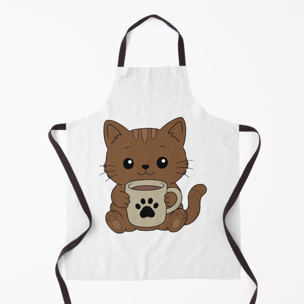 Item preview, Cute Brown Cat Holding Coffee Mug | Kawaii Cat Lover Cartoon Illustration designed and sold by muhammadkhafidh.