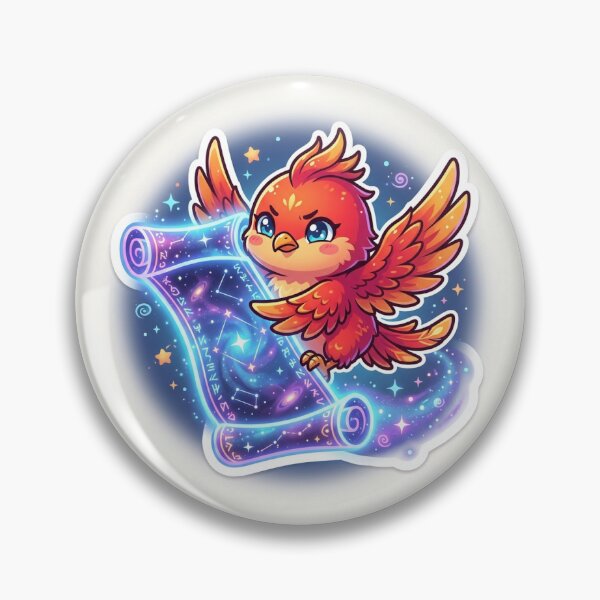 Item preview, Chibi Vermilion Bird Scroll Cosmic Wisdom Cute Anime Sticker designed and sold by uegi.