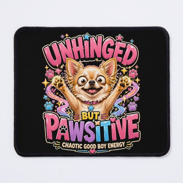 Item preview, Unhinged But Pawsitive Funny Dog Humor designed and sold by JerdbordinShop.
