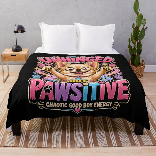 Item preview, Unhinged But Pawsitive Funny Dog Humor designed and sold by JerdbordinShop.