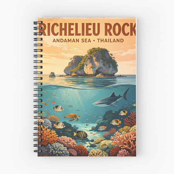 Item preview,  Richelieu Rock Thailand Retro Sunset Travel Poster – Andaman Sea Coastal Artwork designed and sold by Spirit of Siam.