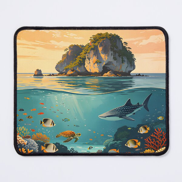Item preview,  Richelieu Rock Thailand Retro Sunset Travel Poster – Andaman Sea Coastal Artwork designed and sold by Spirit of Siam.