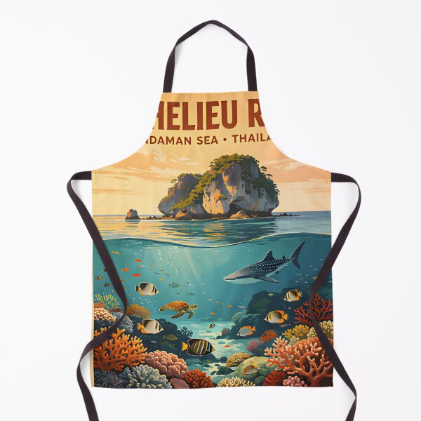 Item preview,  Richelieu Rock Thailand Retro Sunset Travel Poster – Andaman Sea Coastal Artwork designed and sold by Spirit of Siam.