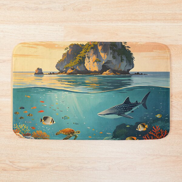 Item preview,  Richelieu Rock Thailand Retro Sunset Travel Poster – Andaman Sea Coastal Artwork designed and sold by Spirit of Siam.