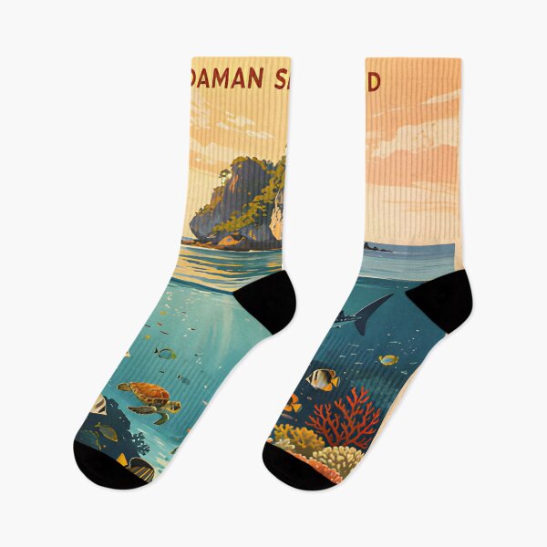 Item preview,  Richelieu Rock Thailand Retro Sunset Travel Poster – Andaman Sea Coastal Artwork designed and sold by Spirit of Siam.