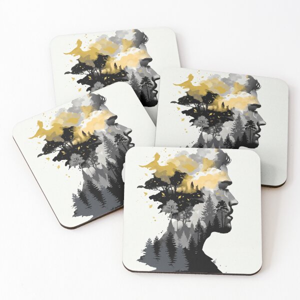 Item preview, Nature Within – Minimalist Double Exposure Man & Forest Art designed and sold by marianka91.