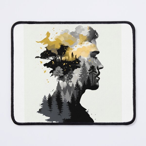 Item preview, Nature Within – Minimalist Double Exposure Man & Forest Art designed and sold by marianka91.