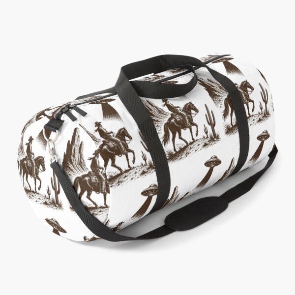 Item preview, Cowboy Meets UFO In Vintage Western Desert Encounter designed and sold by FreshVibe Prints.