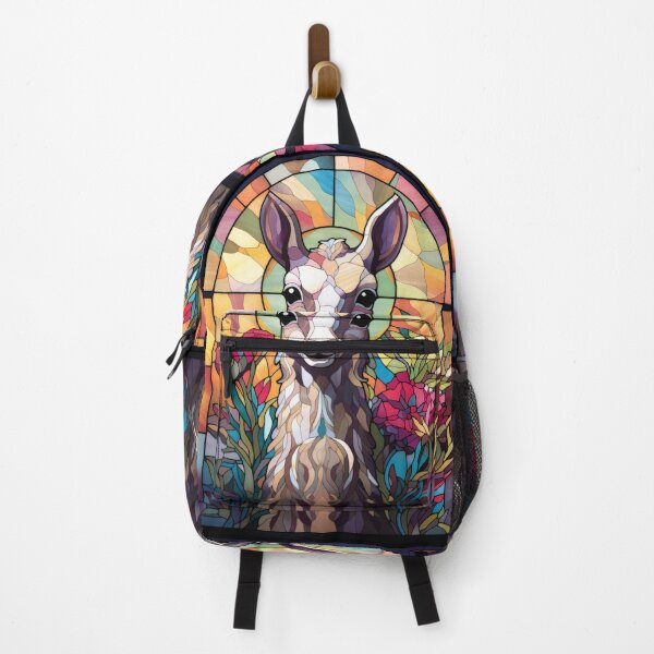 Item preview, Llama Stained Glass Window Colorful Mountain Animal Art designed and sold by pinkal.