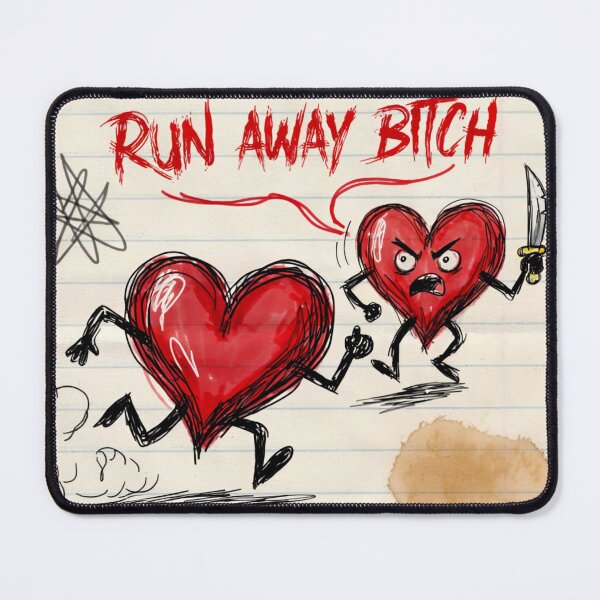 Item preview, Run Away Bitch Sticker — Ugly Cute Heart Sticker, Dark Humor Valentine, Funny Anti-Love Sticker, Sarcastic Gift for Women designed and sold by kenadams403.