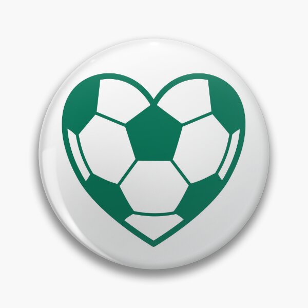 Item preview, Heart Shaped Soccer Ball Silhouette Green designed and sold by Anne97s.