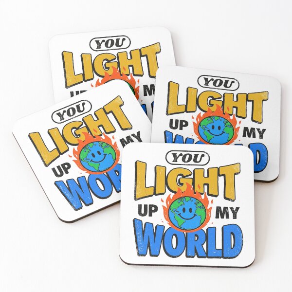 Item preview, You Light Up My World — Retro Globe Fire Typography designed and sold by PlushFutura.
