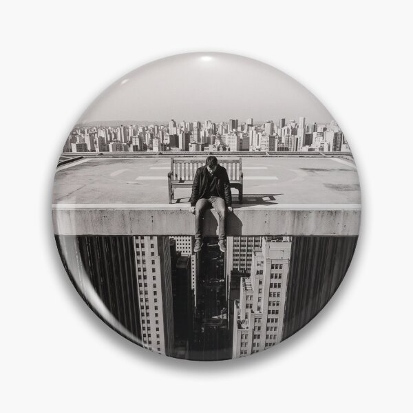 Item preview, Edge of the City – Surreal Black and White Rooftop Art designed and sold by marianka91.