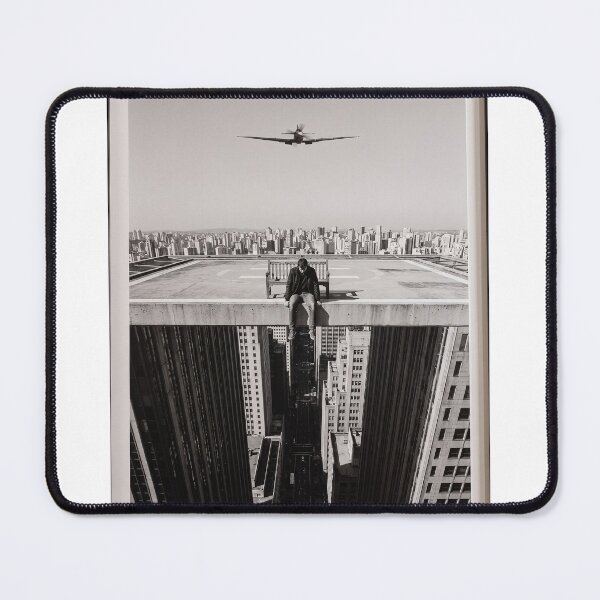 Item preview, Edge of the City – Surreal Black and White Rooftop Art designed and sold by marianka91.