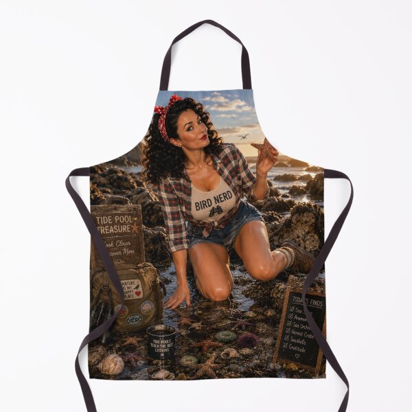 Item preview, Bird Nerd Tide Pool Treasure Hunt | Coastal Pin-Up Beach Explorer designed and sold by Kimberly Palmer.