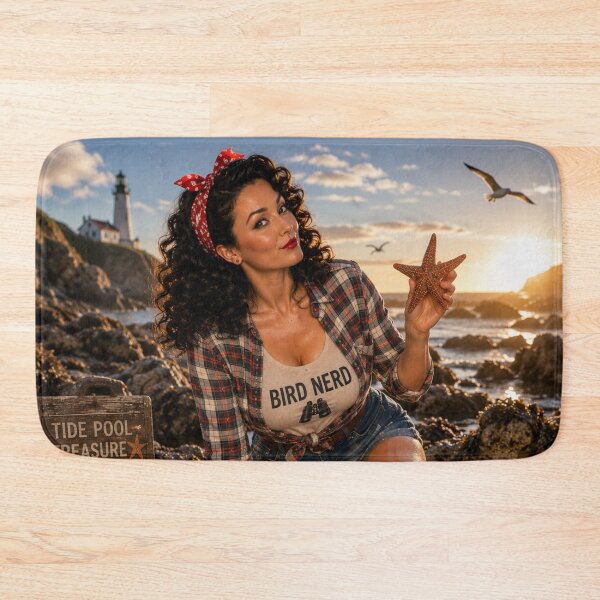 Item preview, Bird Nerd Tide Pool Treasure Hunt | Coastal Pin-Up Beach Explorer designed and sold by Kimberly Palmer.