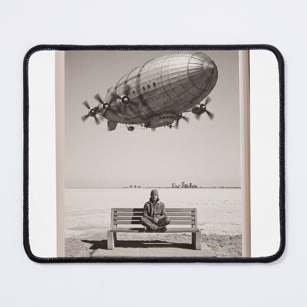 Item preview, The Desert Airship – Vintage Steampunk Zeppelin Art Print designed and sold by marianka91.