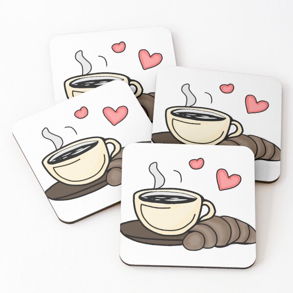 Item preview, Coffee and Croissant Cozy Breakfast | Cute Cafe Illustration designed and sold by muhammadkhafidh.