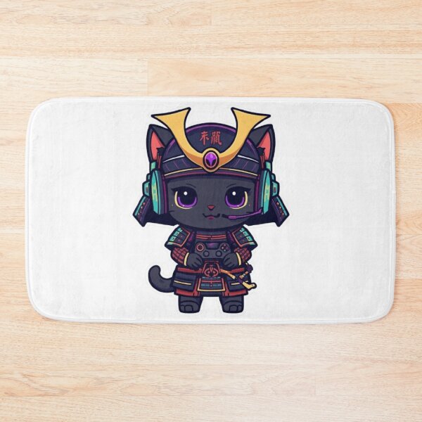 Item preview, Samurai Cat Gaming Sticker | Cute Kawaii Black Kitten with RGB Headset designed and sold by Stylestickers55.