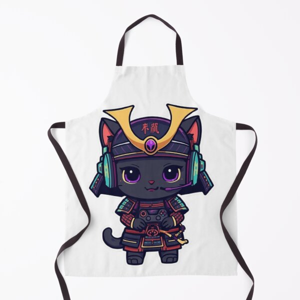 Item preview, Samurai Cat Gaming Sticker | Cute Kawaii Black Kitten with RGB Headset designed and sold by Stylestickers55.