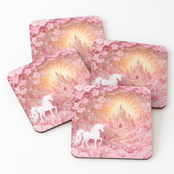 Item preview, Pink Unicorn Castle Nursery Wall Art | Fairytale Princess Decor designed and sold by GSizzle1.