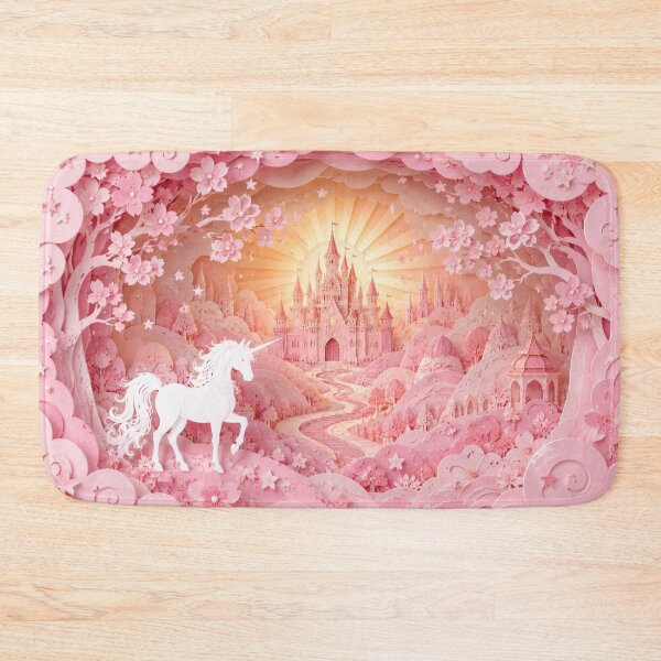 Item preview, Pink Unicorn Castle Nursery Wall Art | Fairytale Princess Decor designed and sold by GSizzle1.