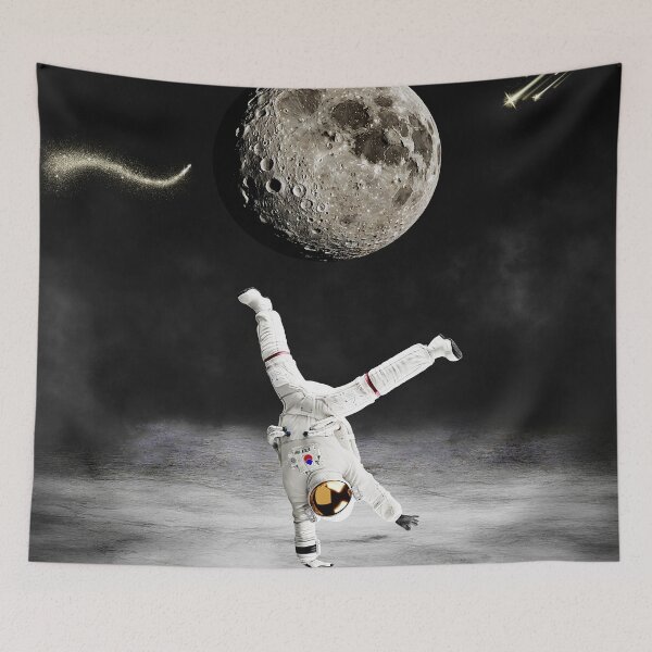 Item preview, Astronaut doing a breakdance on the moon  designed and sold by FahdSpaceArt.
