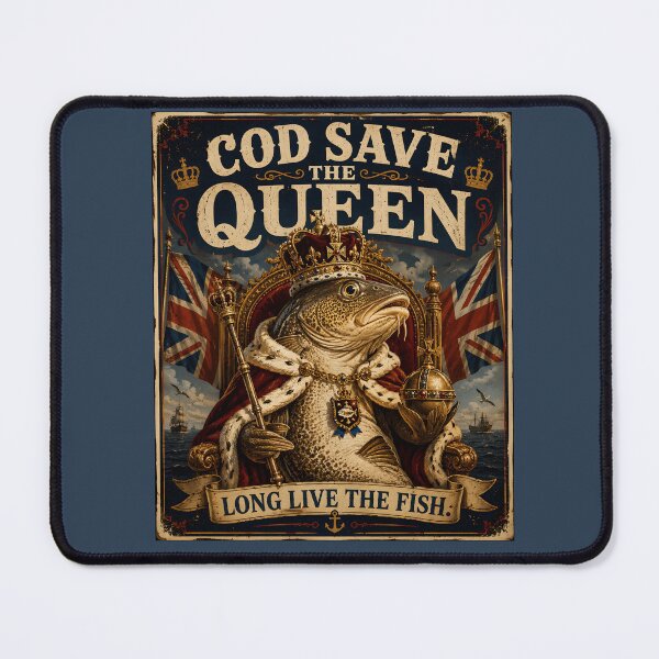 Item preview, Cod Save The Queen Funny British Fish Pun designed and sold by Hornace88studio.