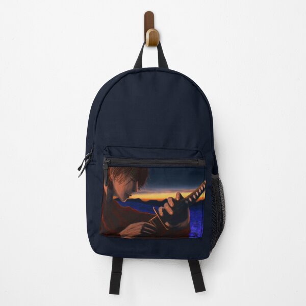 Item preview, Samurai unleashing his sword blue flower field designed and sold by Witseart.