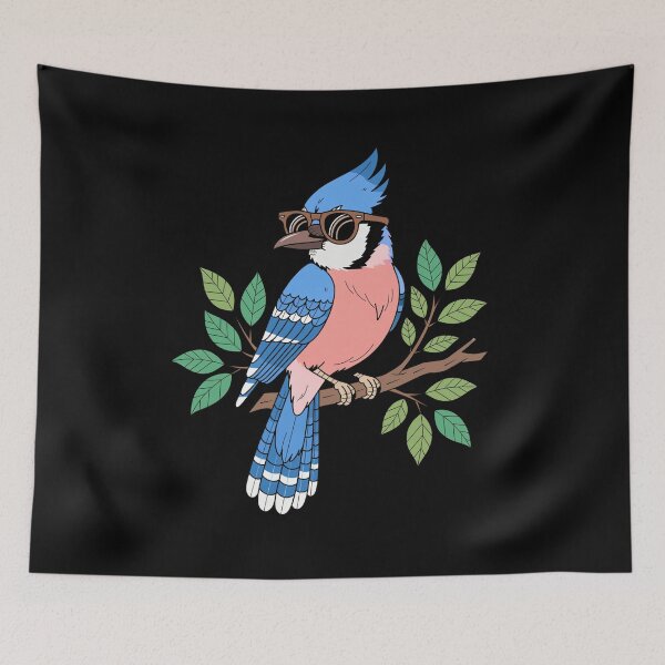 Item preview, Cool Blue Jay Wearing Sunglasses On Branch designed and sold by DariaOltes.
