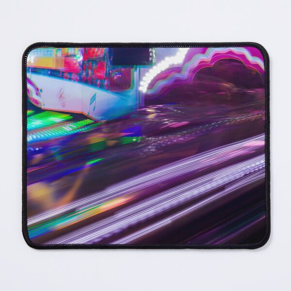 Item preview, Colorful Neon Amusement Ride In Motion Blur At Night Carnival With Fast Moving Lights designed and sold by Nmallia.
