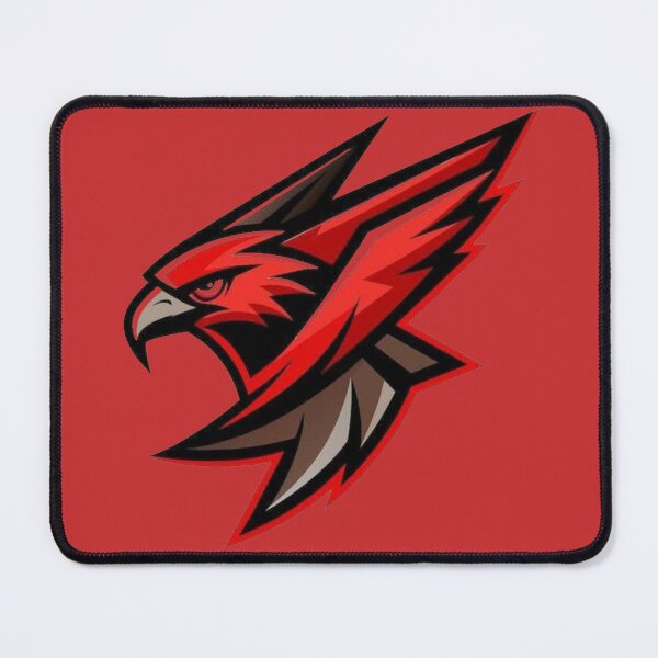 Item preview, Red Falcon in Flight – Aggressive Black and Red Mascot Logo designed and sold by RAYBIL.