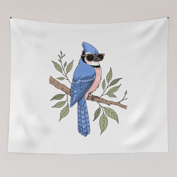 Item preview, Cool Blue Jay Wearing Sunglasses On Branch designed and sold by DariaOltes.