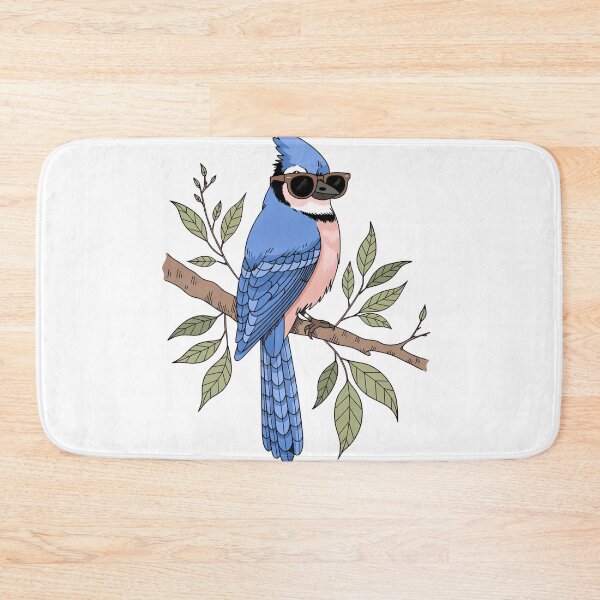 Item preview, Cool Blue Jay Wearing Sunglasses On Branch designed and sold by DariaOltes.