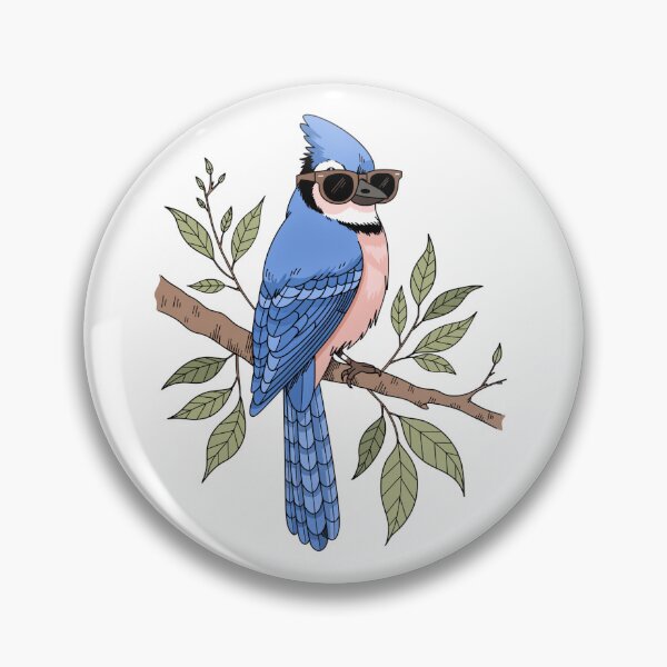 Item preview, Cool Blue Jay Wearing Sunglasses On Branch designed and sold by DariaOltes.