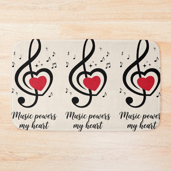 Item preview, Music Powers My Heart - Vintage Treble Clef & Musical Notes Graphic designed and sold by Tokraz-art.