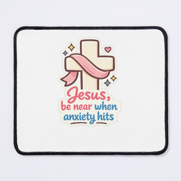 Item preview, Jesus Be Near When Anxiety Hits Christian Sticker Cute Cross Faith Design designed and sold by Grace Unlocked.