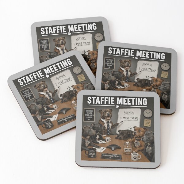 Item preview, Staffie Meeting Funny Staffordshire Bull Terrier Office designed and sold by Hornace88studio.