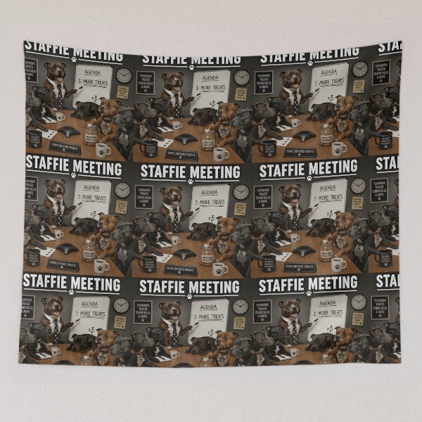 Item preview, Staffie Meeting Funny Staffordshire Bull Terrier Office designed and sold by Hornace88studio.