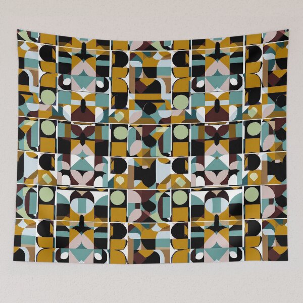 Item preview, Modern Abstract Geometric Pattern in Neutral Peach and Charcoal designed and sold by Grafititee.