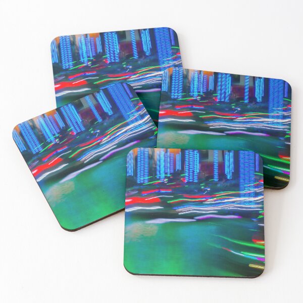 Item preview, Colorful Long Exposure Bumper Cars At Night With Motion Blur And Neon Amusement Lights designed and sold by Nmallia.